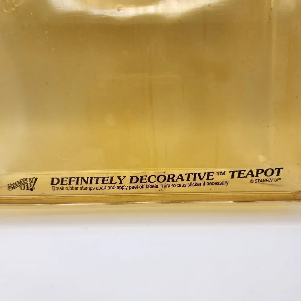 Stampin' Up! Vintage 1996 Definitely Decorative Teapot Block Stamp Set